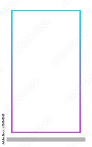 gradient rectangle frame with white background 