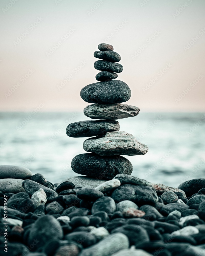 Εκτύπωση καμβά Selective focus shot of stones stacked on top of each other