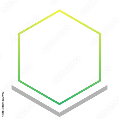 gradient hexagon frame with white background
