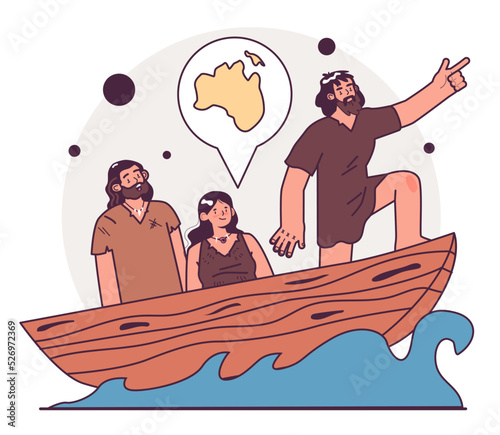 Australia inhabitation. First human migration to the Australian continent