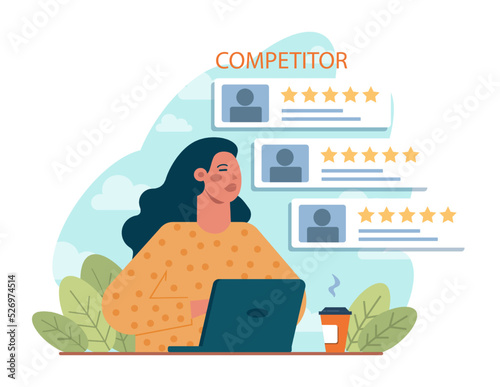 Competitors concept. Business or interpersonal competition. Rivalry