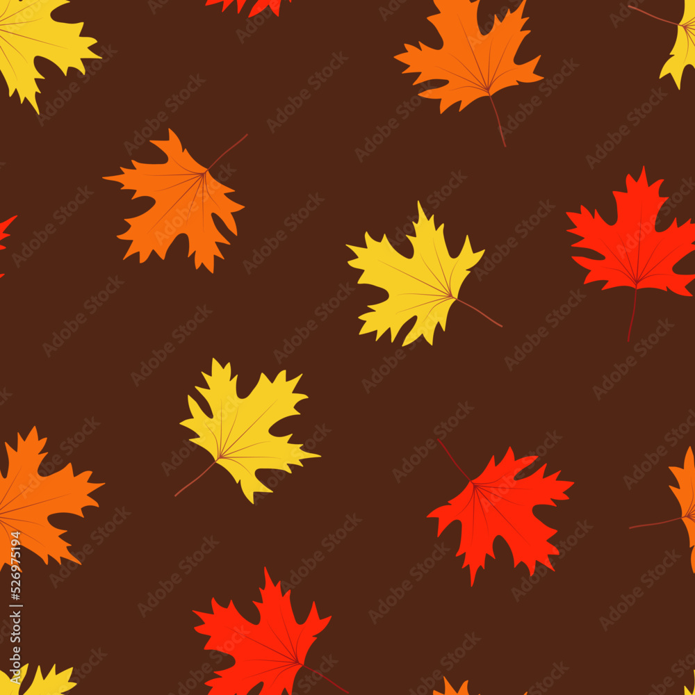 Autumn seamless pattern, yellow and red maple leaves fall in autumn Autumn seamless pattern, yellow and red maple leaves fall in autumn