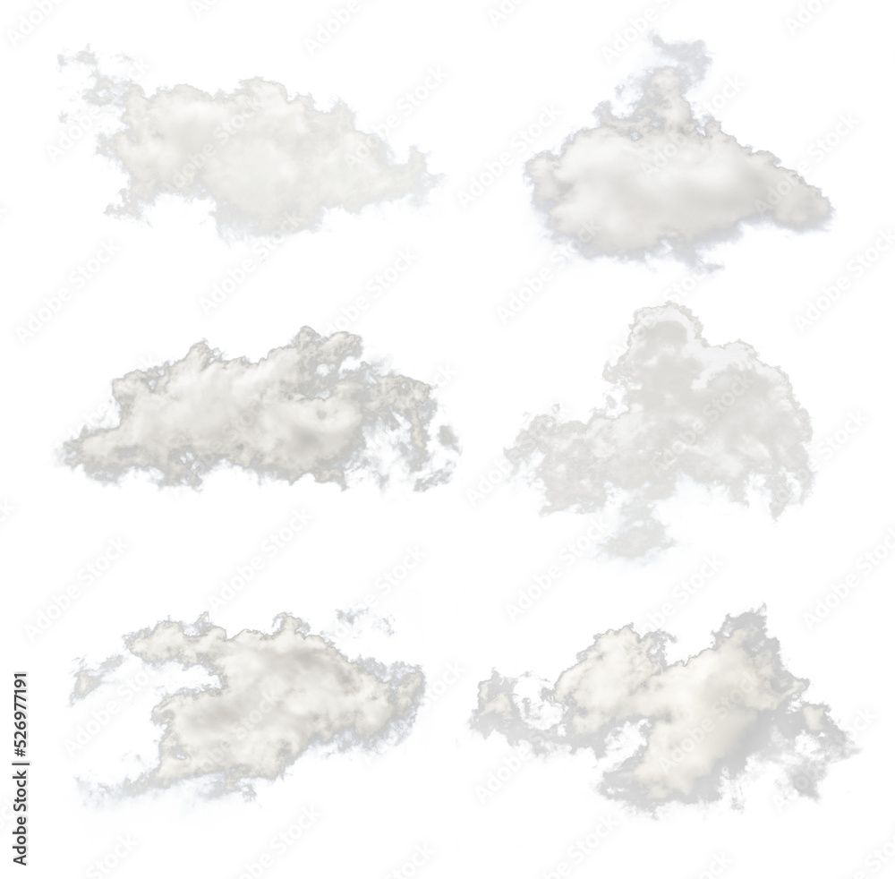 white clouds isolated on transparent background. (.PNG)