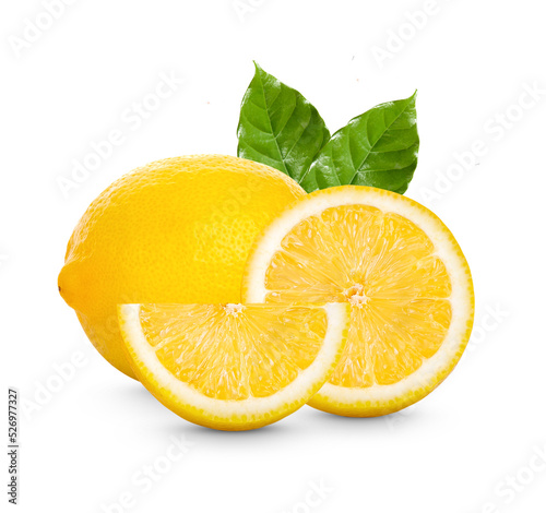 Fresh lemon isolated on transparent background. (.PNG)