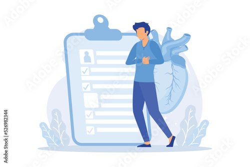 Medical insurance, life assurance. Cardiac arrest, heart stop, heartache idea design element. Health protection contract, arrhythmia diagnosis. flat vector modern illustration