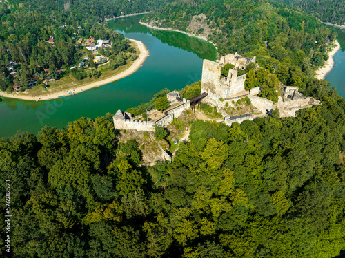 Czechia. Cornstejn Castle Aerial View, The Czech Republic, Europe. photo