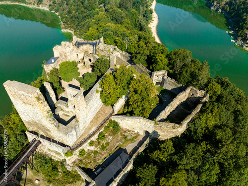 Czechia. Cornstejn Castle Aerial View, The Czech Republic, Europe. photo