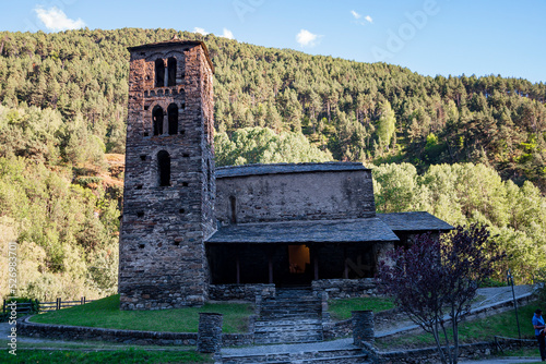 Iglesia de orígen románico de Sant Joan de Caselles, en Canilo, Andorra. photo