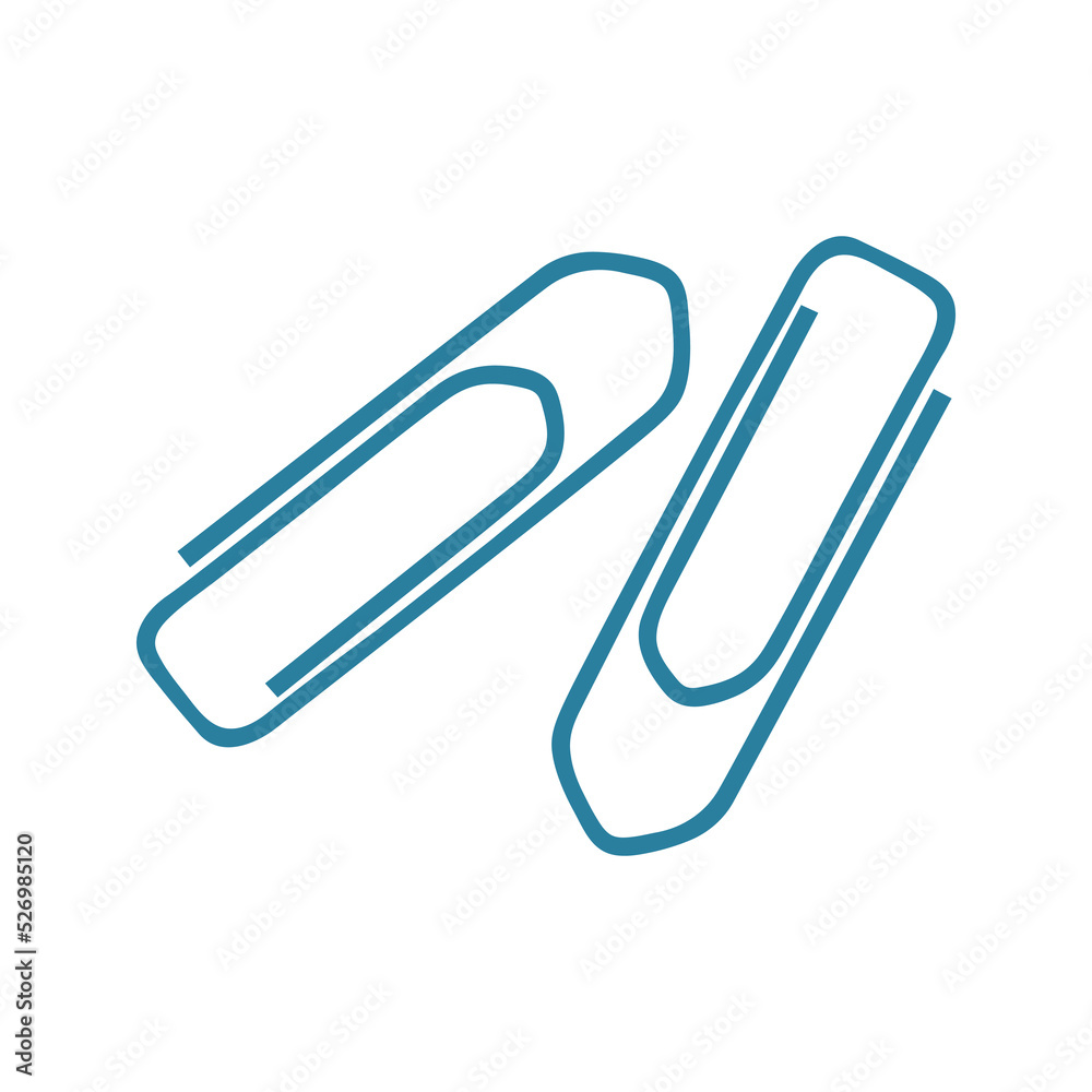 Few blue paperclips illustration. School supply flat design. Office element - stationery and school supply. Back to school. Paper clips for notes icon Few blue paperclips illustration. School supply flat design. Office element - stationery and school supply. Back to school. Paper clips for notes icon