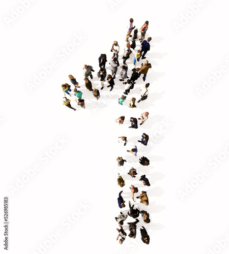 Concept or conceptual large community of people forming the font 1. 3d illustration metaphor for unity and diversity, humanitarian, teamwork, cooperation, education, friendship and community