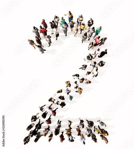 Concept or conceptual large community of people forming the font 2. 3d illustration metaphor for unity and diversity, humanitarian, teamwork, cooperation, education, friendship and community