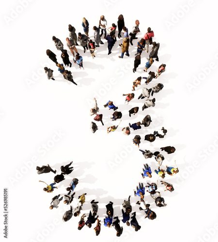 Concept or conceptual large community of people forming the font 3. 3d illustration metaphor for unity and diversity, humanitarian, teamwork, cooperation, education, friendship and community