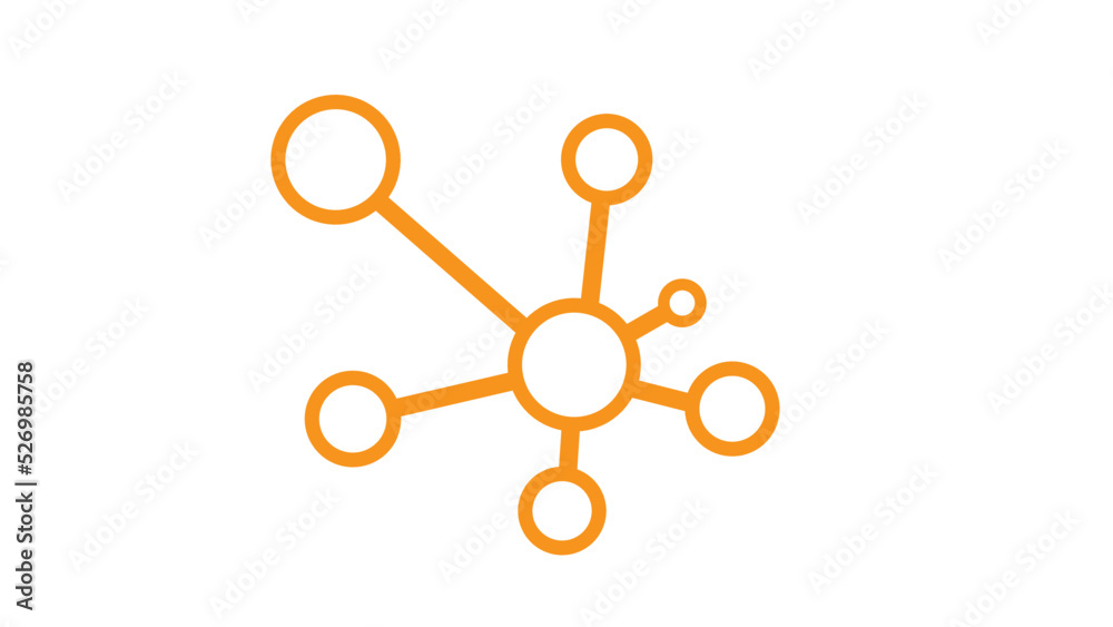 Hub network connection isolated minimal flat line icon vector Hub network connection isolated minimal flat line icon vector