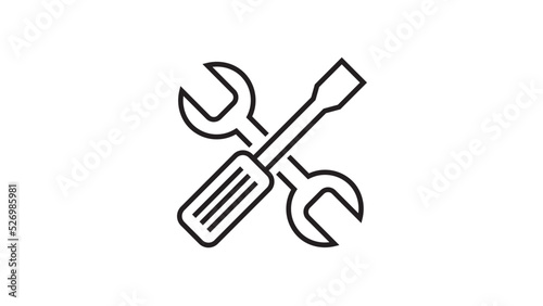 Spanner and screwdriver icon vector illustration
