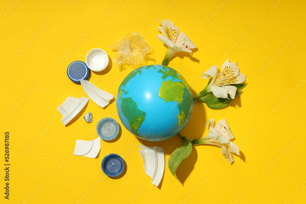 Naklejka premium Concept of Save the world and Recycling
