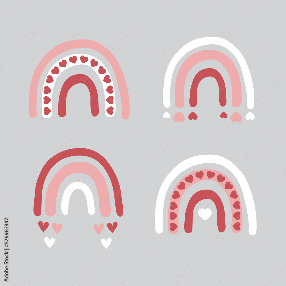 Rainbow love pink grey white Rainbow love pink grey white