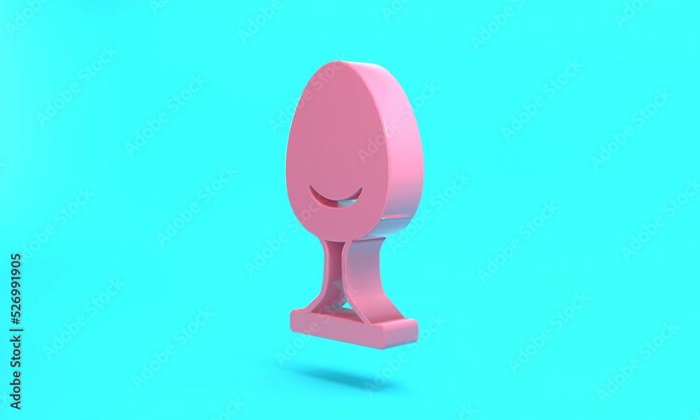 Pink Armchair icon isolated on turquoise blue background. Minimalism concept. 3D render illustration Pink Armchair icon isolated on turquoise blue background. Minimalism concept. 3D render illustration