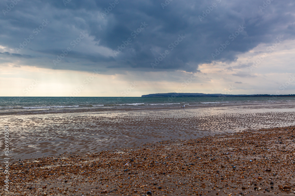 Storm clouds over the ocean, near Camber Sands in Sussex