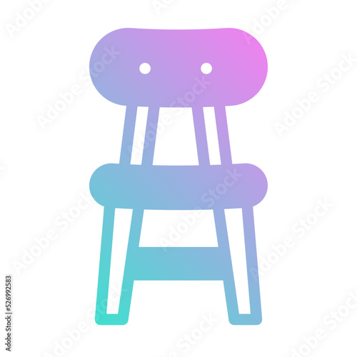 chair solid gradient icon