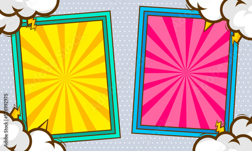 Comic magazine versus fight background template
