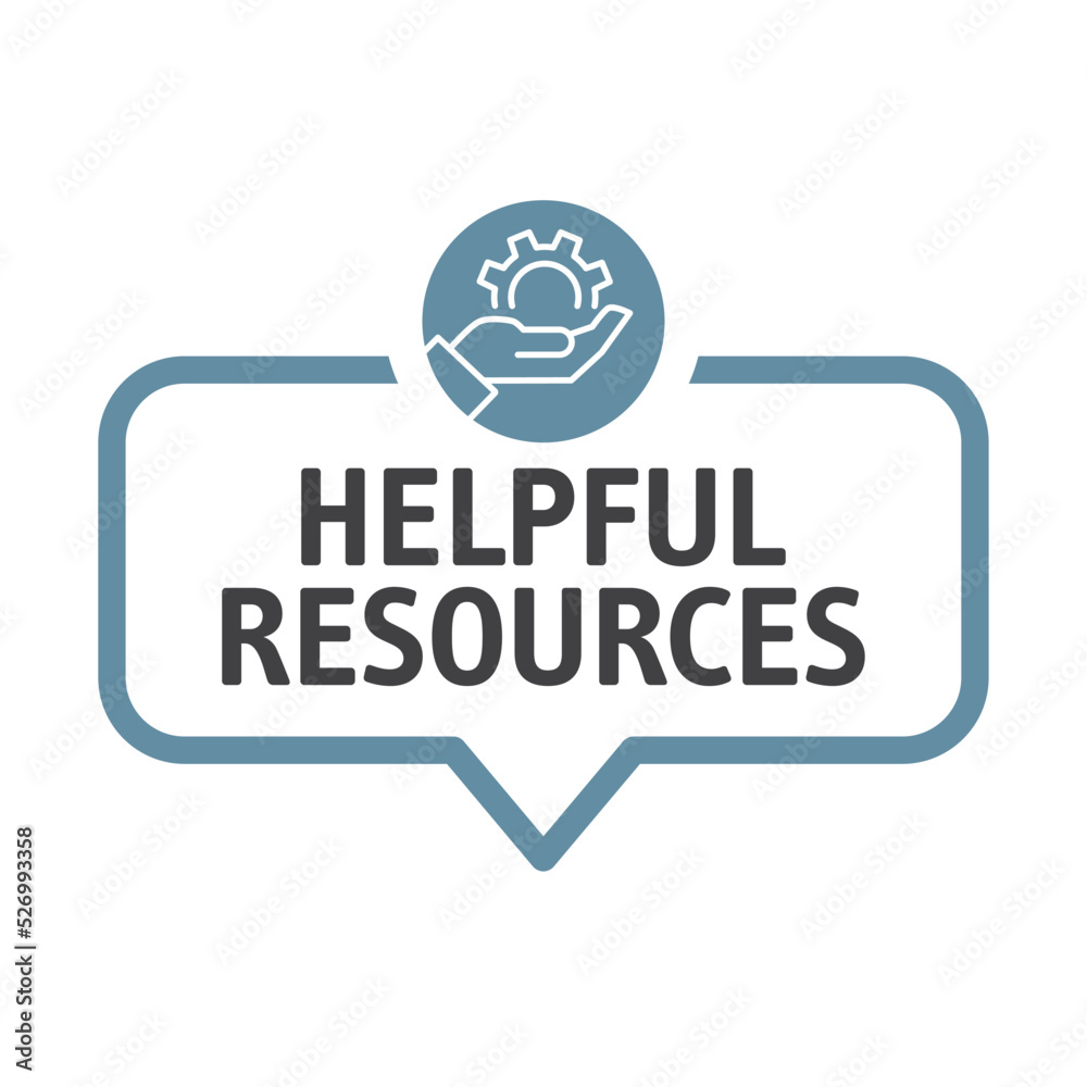 speech bubble helpful resources vector illustration