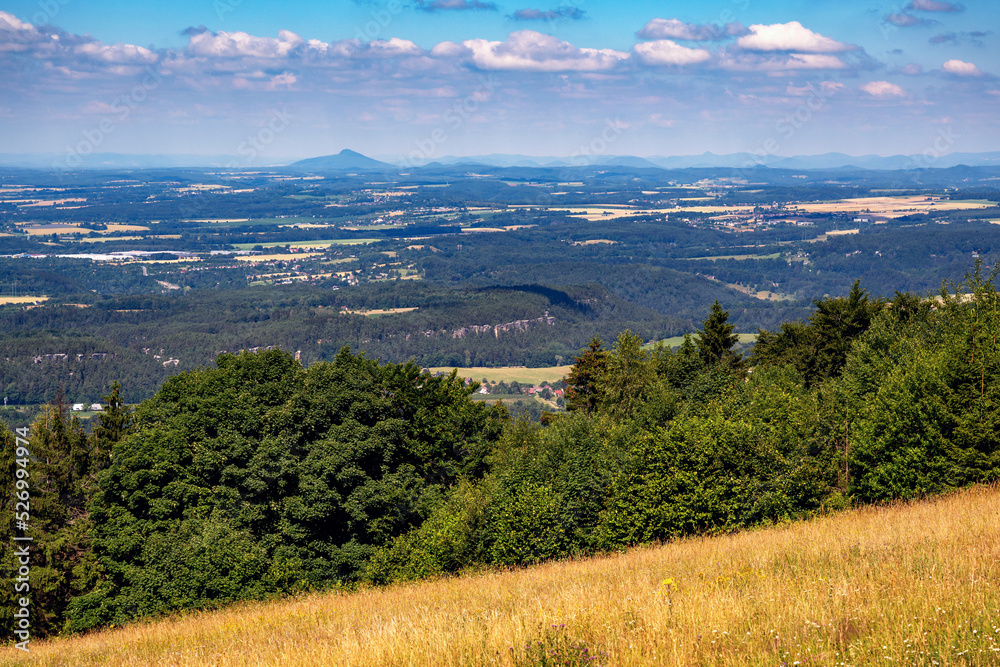 View from hill Kozakov to Bohemian Central Highlands .