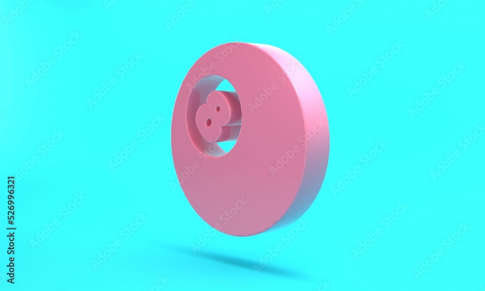 Pink Billiard pool snooker ball with number 8 icon isolated on turquoise blue background. Minimalism concept. 3D render illustration Pink Billiard pool snooker ball with number 8 icon isolated on turquoise blue background. Minimalism concept. 3D render illustration