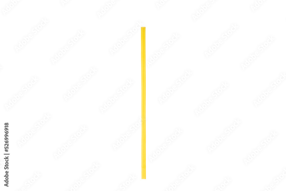 Yellow plastic Straw isolated on a white background. Yellow plastic Straw isolated on a white background.