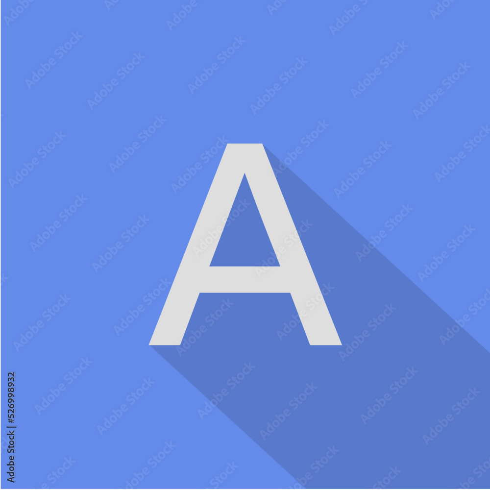 a alphabet letter A letter vecotor image with long shadow. a alphabet letter A letter vecotor image with long shadow.