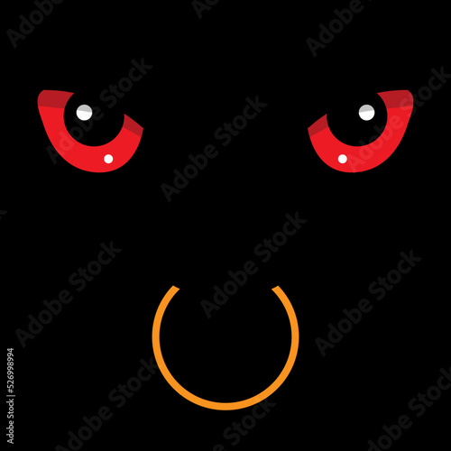 The bull symbol of 2021. Monster eyes vector cartoon illustrationVector illustration