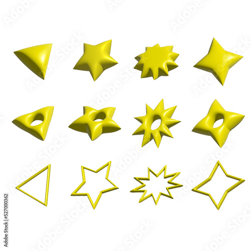 3D ICON STARS ILLUSTRATION