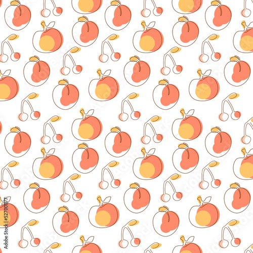seamless pattern. Green apple isolated on white background on a transparent background