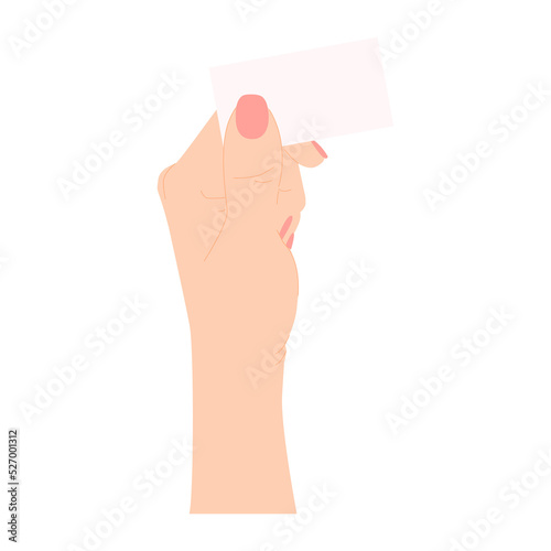 hand with a note illustration on a transparent background