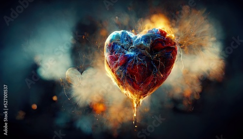 illustration a heart that dissolves