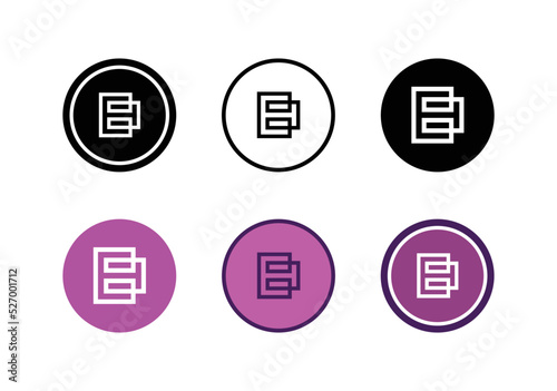 Digital letter B logo icon set, modern digital technology logo - Vector