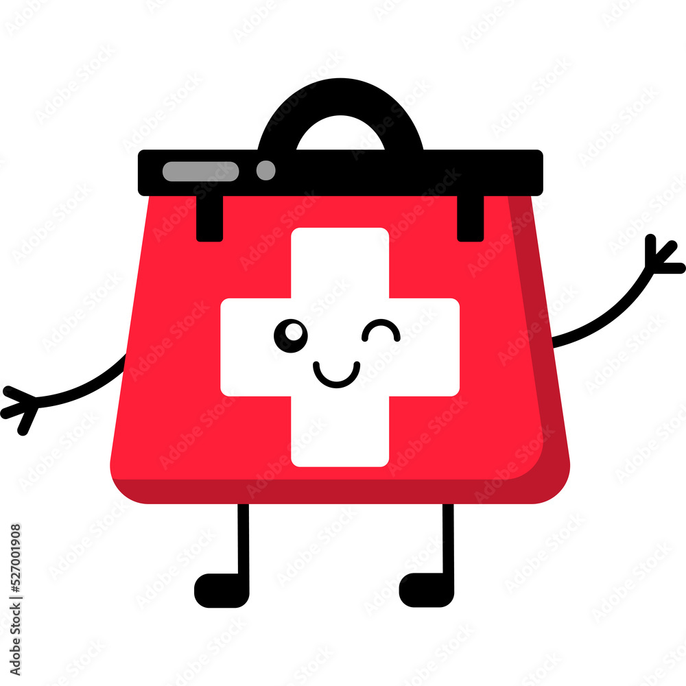 Funny kawaii style medicine for icon, sticker, badge, logo on