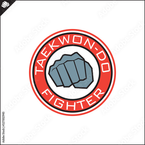 Emblem of taekwondo, karate for the club. Vector.
