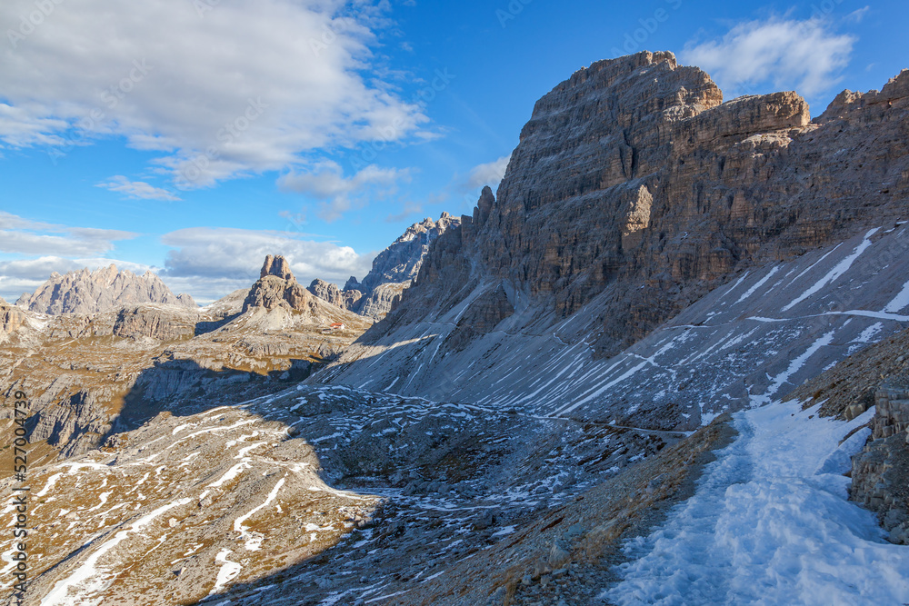 View at the Parco naturale tre cime in the italian dolomites