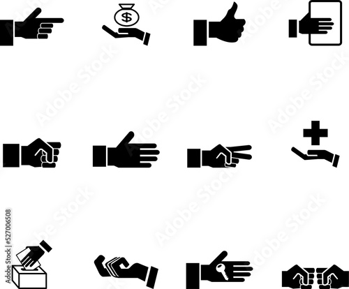 hands icon set