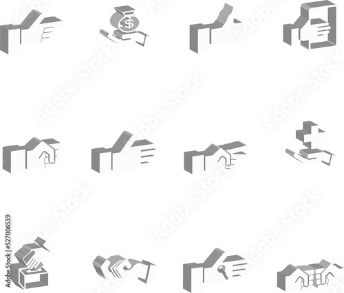 hands icon set photo