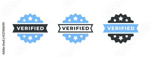 Verification icons. Verified badges concept. Check marks. Icons for social media. Vector illustration