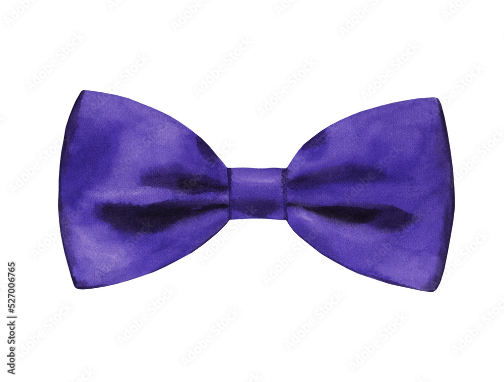 Watercolor purple silk bowtie illustration. Hipster funny clothes accessories, costume, character creator decor fashion element isolated. Cute drawing clipart element cutout for man, woman, animal diy Watercolor purple silk bowtie illustration. Hipster funny clothes accessories, costume, character creator decor fashion element isolated. Cute drawing clipart element cutout for man, woman, animal diy