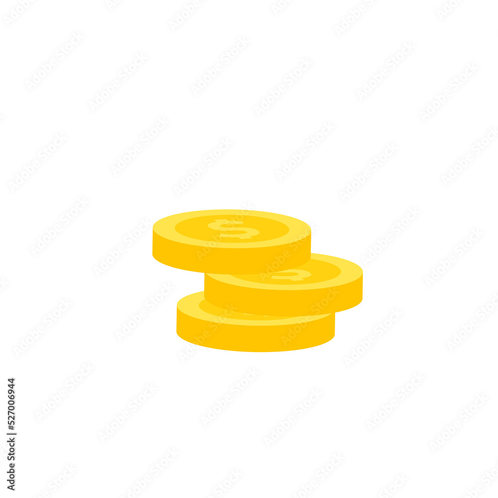 Vector dollar bank note and coin, icon illustrations and vector Vector dollar bank note and coin, icon illustrations and vector
