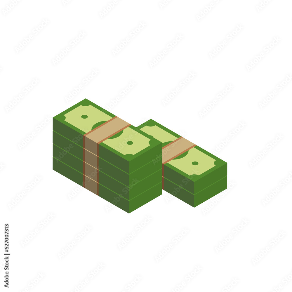 Obraz premium Vector dollar bank note and coin, icon illustrations and vector