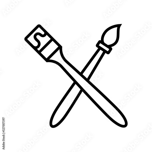 paint brush icon design. simple illustration of painting tools for symbol and design element