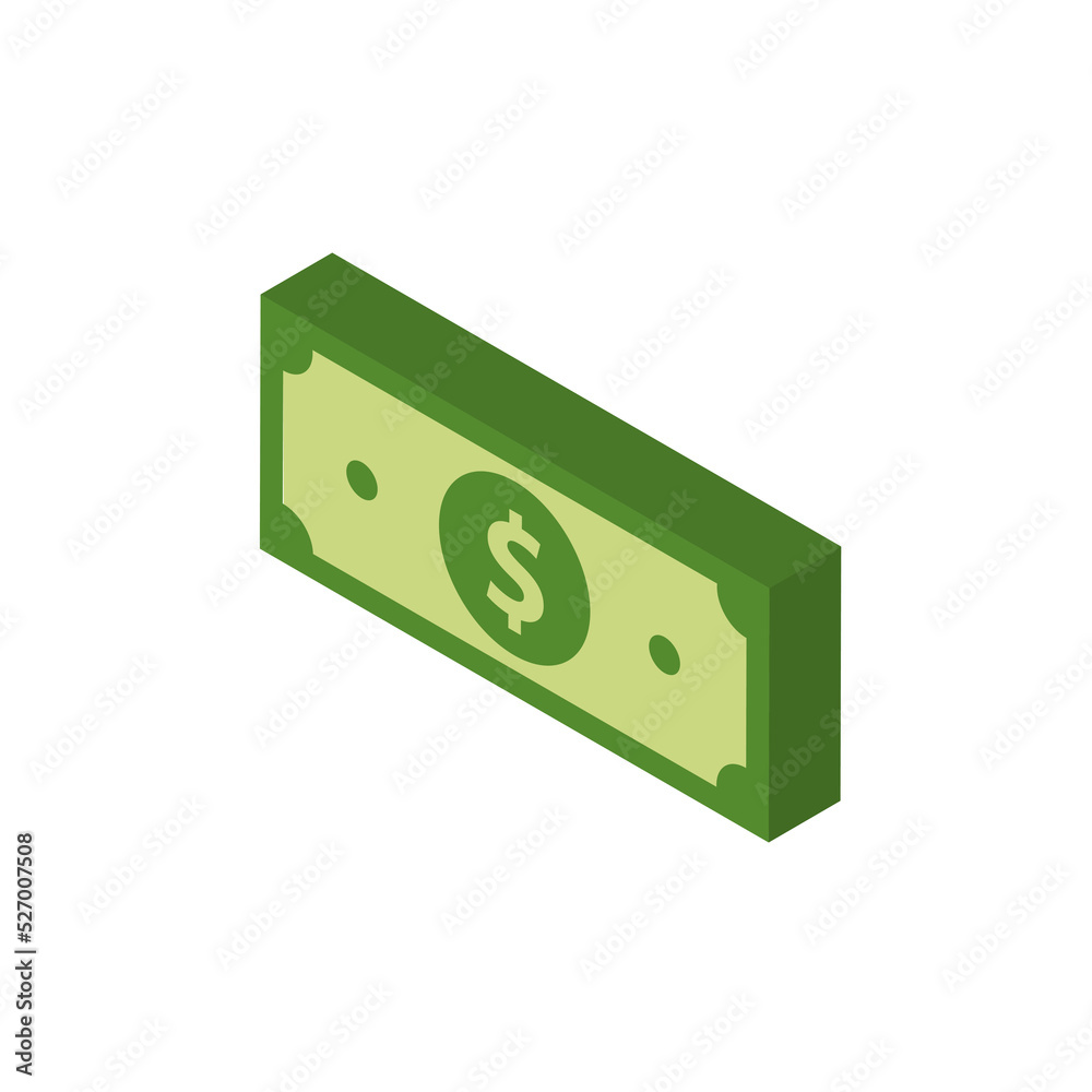 Vector dollar bank note and coin, icon illustrations and vector Vector dollar bank note and coin, icon illustrations and vector