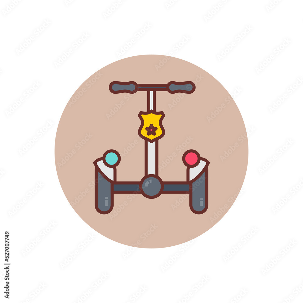 Police Segway icon in vector. Logotype