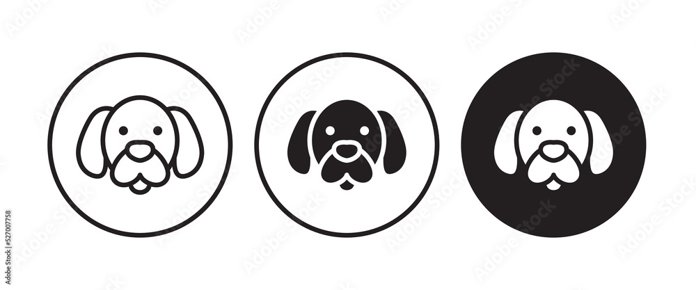 Dog head icon, dog button, vector, sign, symbol, logo, illustration, editable stroke, flat design style isolated on white linear pictogram Dog head icon, dog button, vector, sign, symbol, logo, illustration, editable stroke, flat design style isolated on white linear pictogram