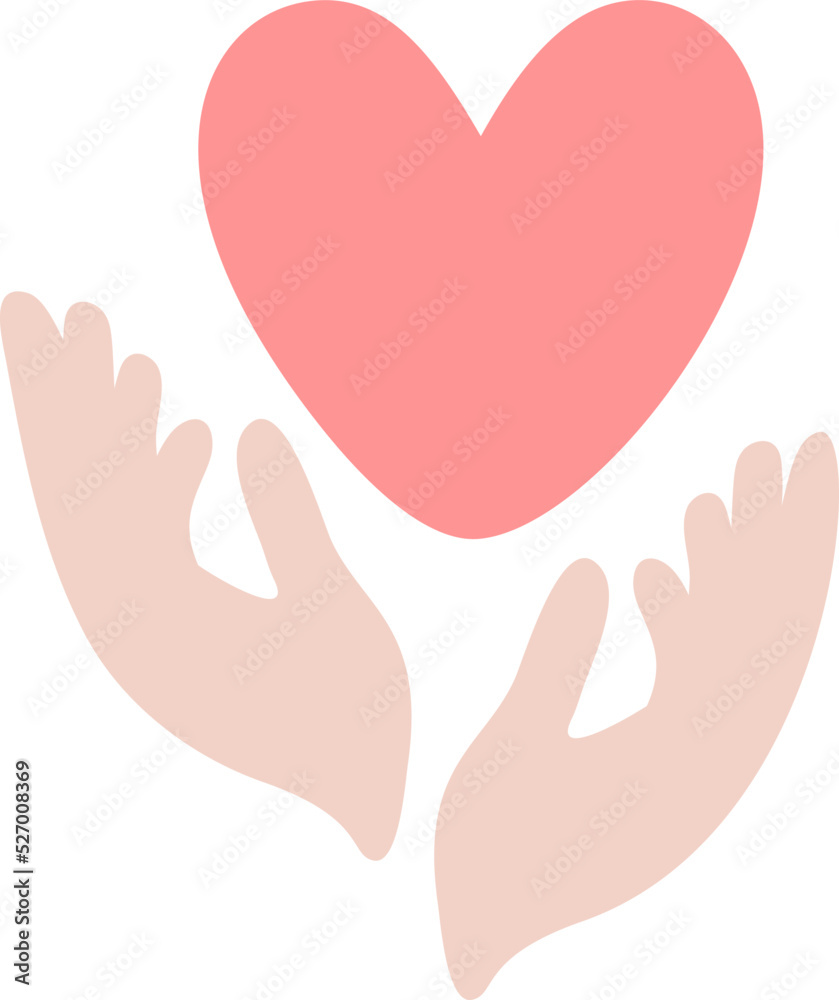 Vector Beige woman hand takes red heart logo icon. Encourage donate. Concept idea of donation or medicine help. Stop war in Ukraine Vector Beige woman hand takes red heart logo icon. Encourage donate. Concept idea of donation or medicine help. Stop war in Ukraine