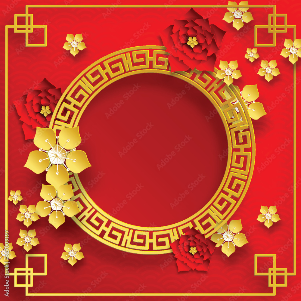 Chinese frame with oriental Asian elements Chinese frame with oriental Asian elements